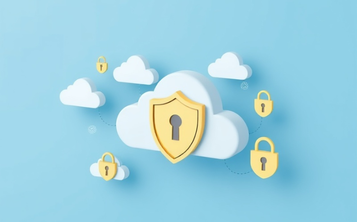 Secure cloud illustration